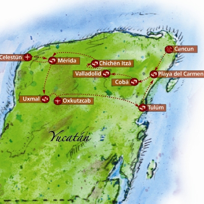 mapa yucatan mobil